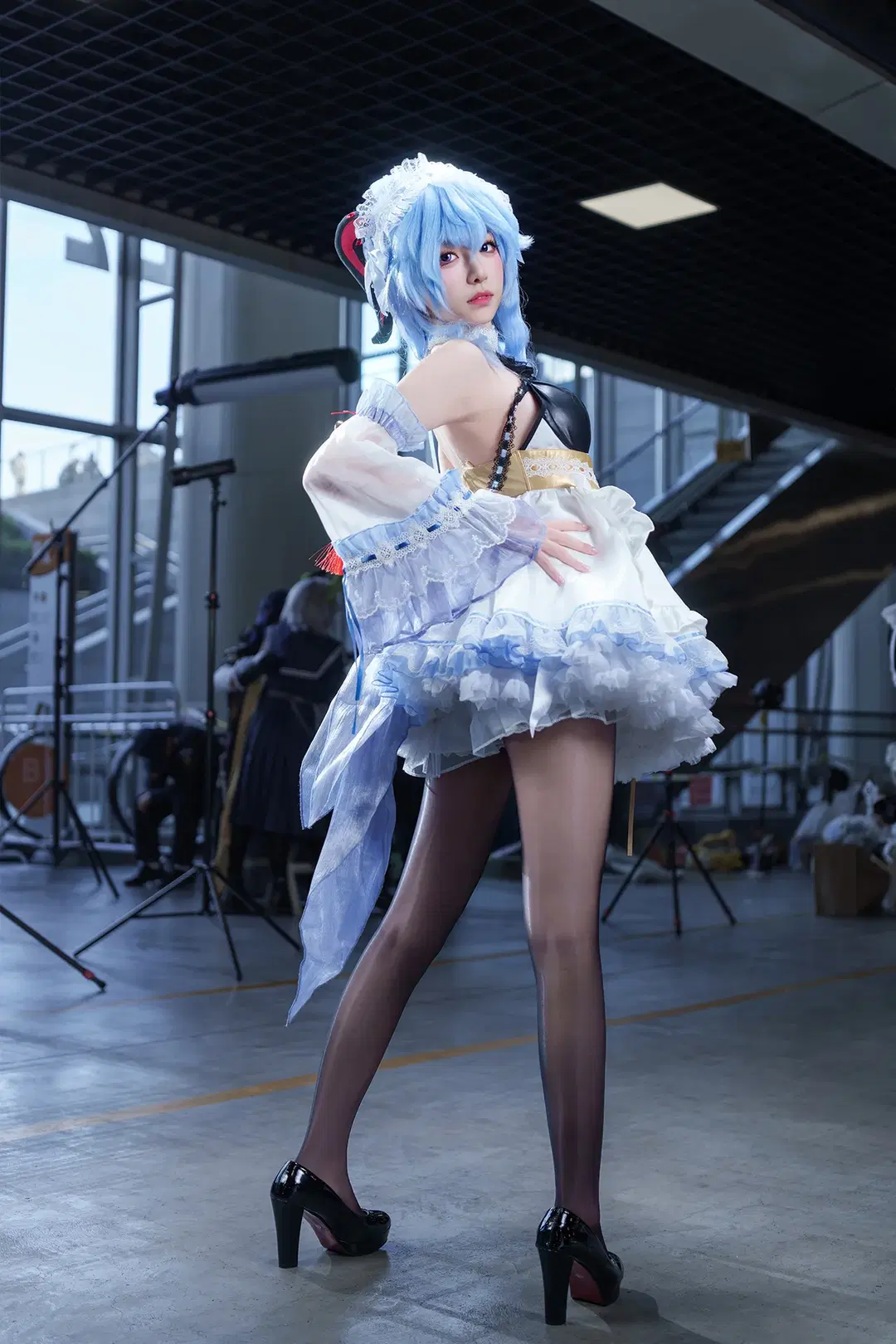 原神, 甘雨 コスプレ, 黒ストッキング, 申鶴, レッドソールハイヒール
