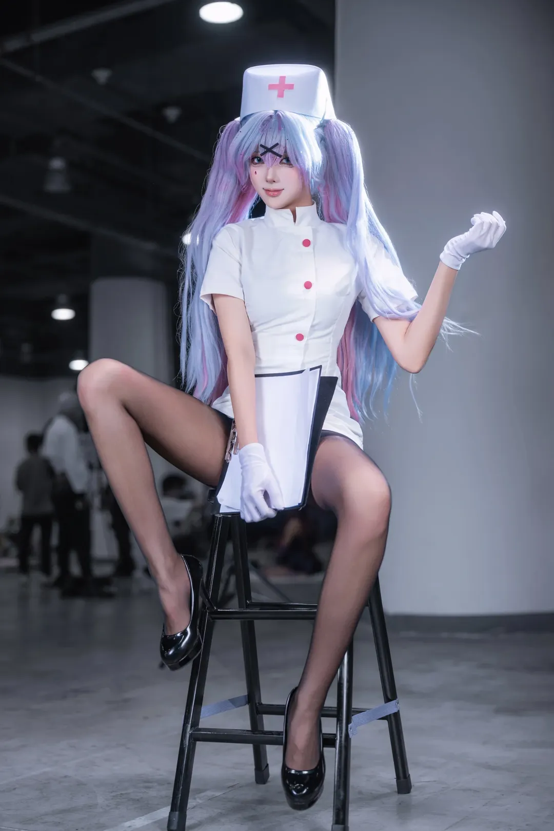 漫展返图, 初音未来cos, cosplay摄影, 黑丝cos, 初音未来兔子洞 - 第1张