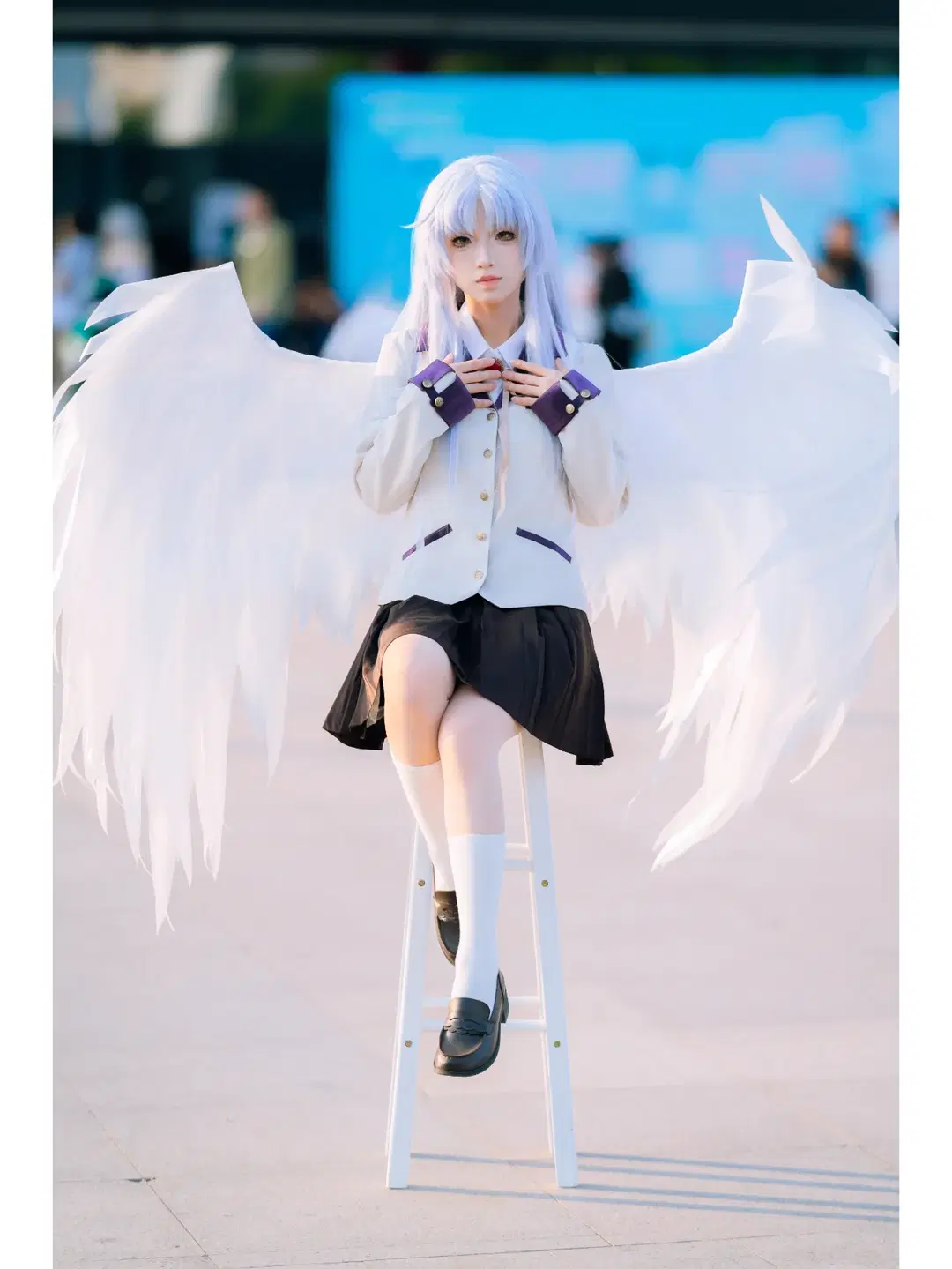 二次元cosplay, 白丝, 立华奏cos, AngelBeats, 索尼135GM