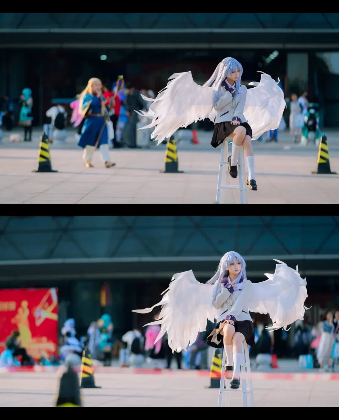【立华奏cos】AngelBeats的治愈天使，闪光灯发光人像 - 寒蝉-文晋 - 第4张
