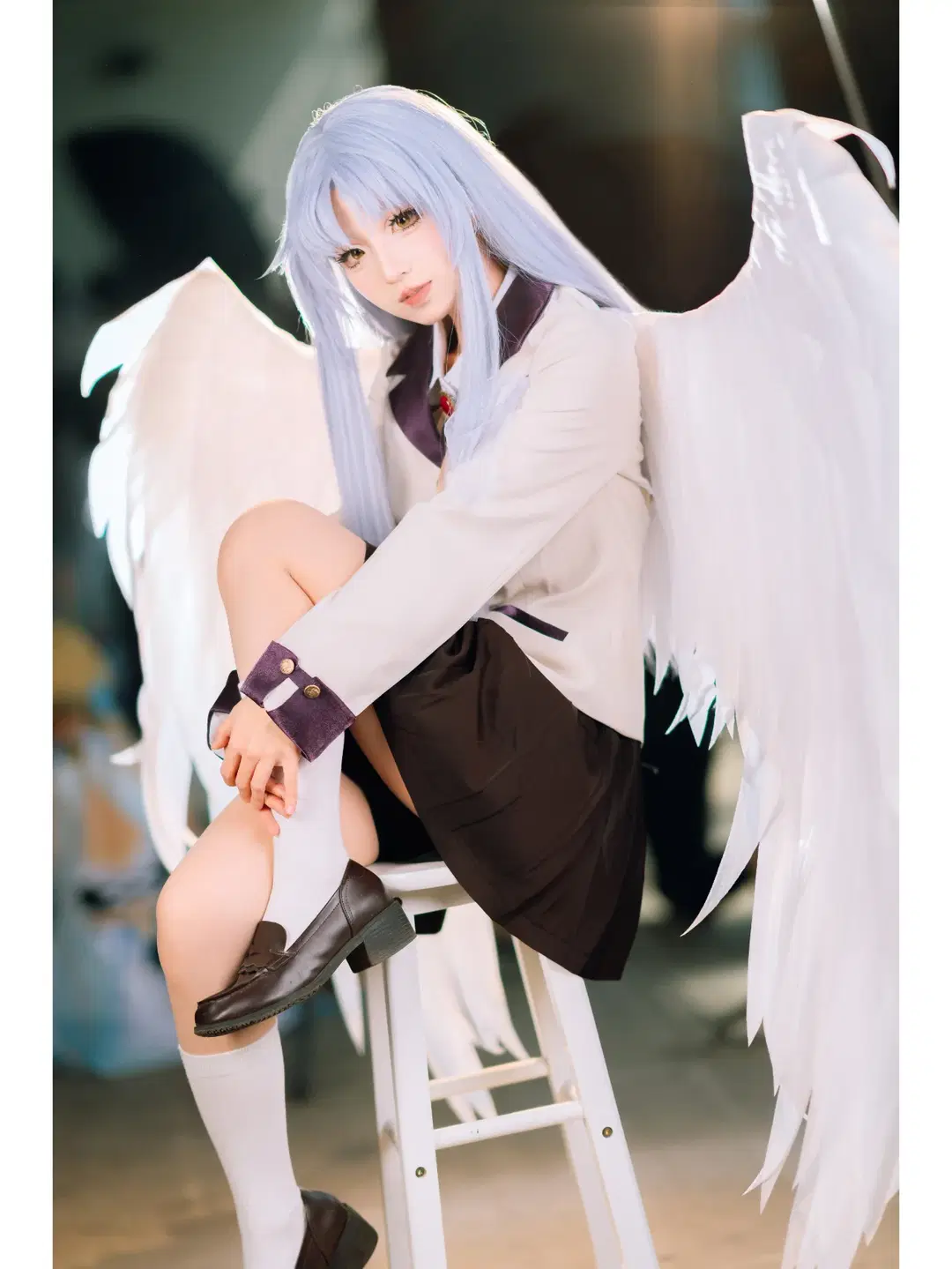 【立华奏cos】AngelBeats的治愈天使，闪光灯发光人像 - 寒蝉-文晋 - 第5张