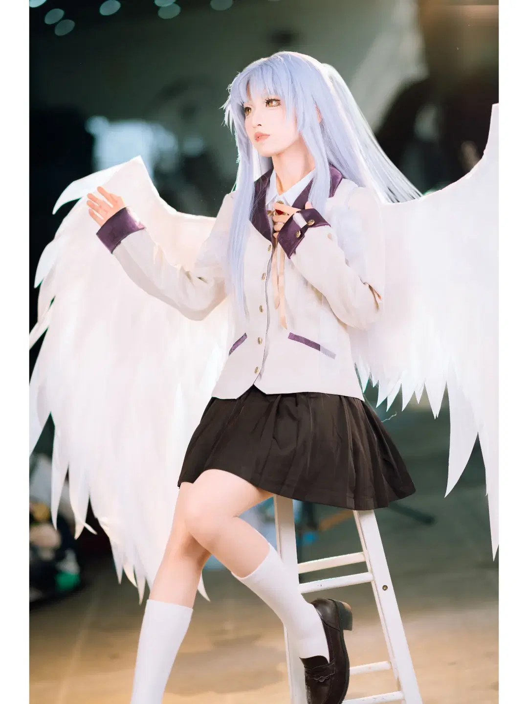 【立华奏cos】AngelBeats的治愈天使，闪光灯发光人像 - 寒蝉-文晋 - 第9张