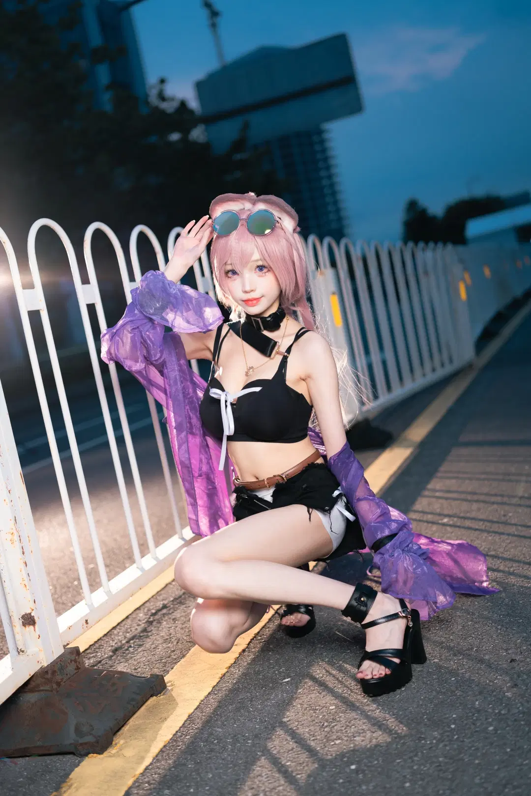 【林雨霞コスプレ】アークナイツ ネズミ少女の水着、夕暮れ時のストリートスナップ - 寒蝉-文晋 - 2枚目