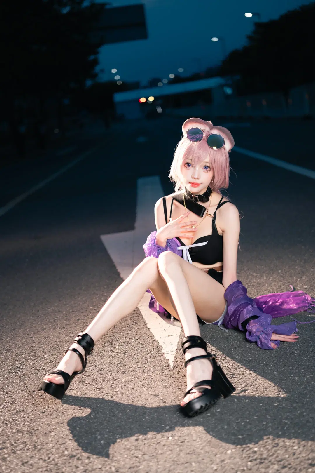 【林雨霞コスプレ】アークナイツ ネズミ少女の水着、夕暮れ時のストリートスナップ - 寒蝉-文晋 - 4枚目