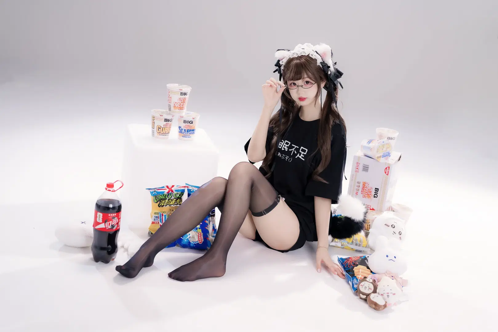 这套黑丝猫耳T恤的宅家系摄影记录 - 我的视界 - 第2张