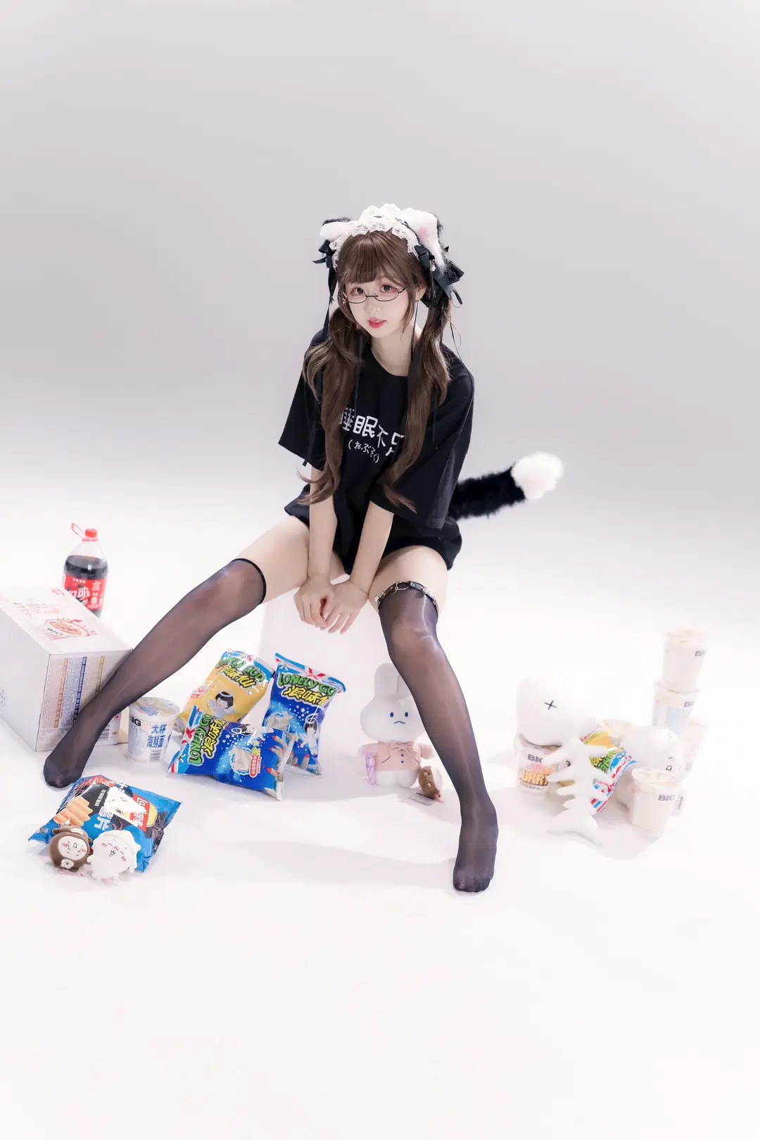 cosplay, 二次元摄影, 黑丝, 猫耳娘, 宅家风