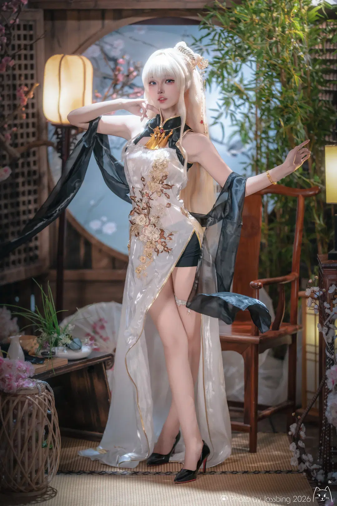 【皇冠cos】勝利女神旗袍風，黑白金交織的華麗 - Jessbing（摆烂Ver - 第4張