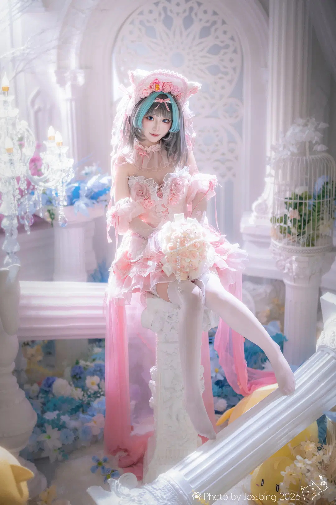 [Cheshire Cosplay] Pink Echoes of the Unused Dress Design in Azur Lane by Jessbing（摆烂Ver - Image 2