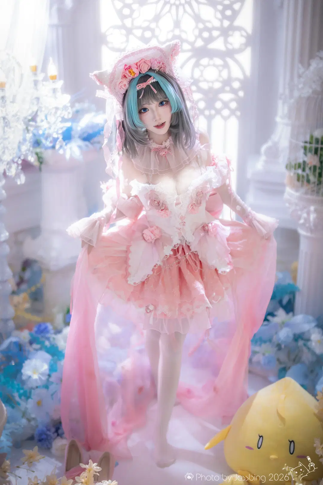Anime-style photography, Cheshire Cosplay, Azur Lane, White stockings, Doujin convention