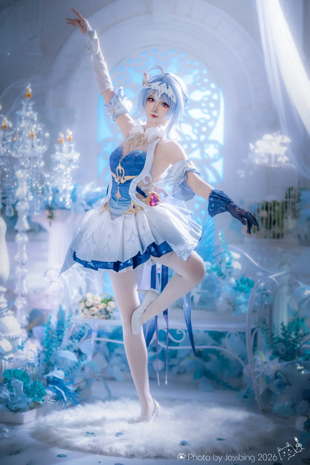 コスプレ, 写真撮影, 白ストッキング, オデット コスプレ, 氷雪