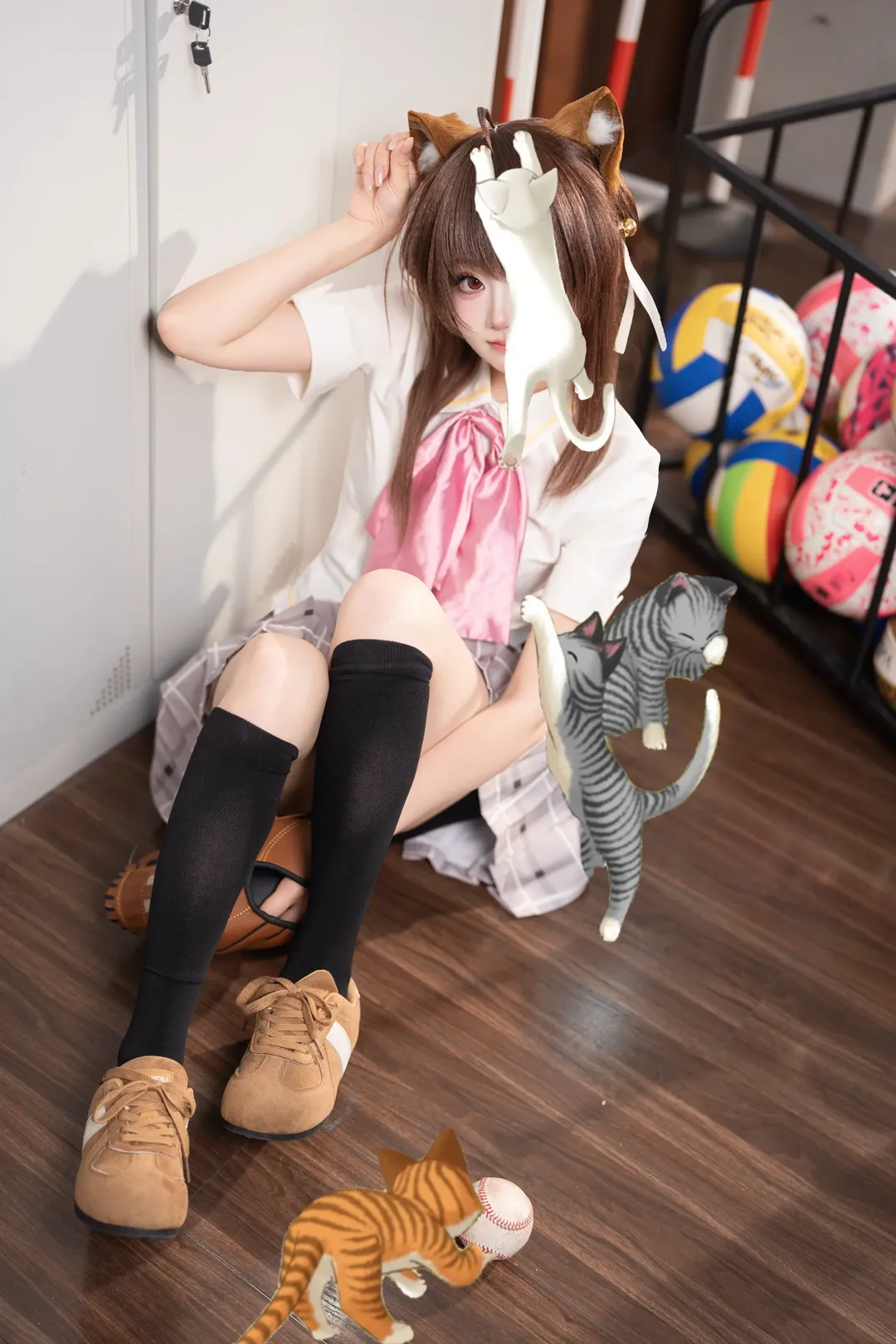 黑丝, 校园制服, 兽耳, 小小克星, 枣铃cos - 第1张