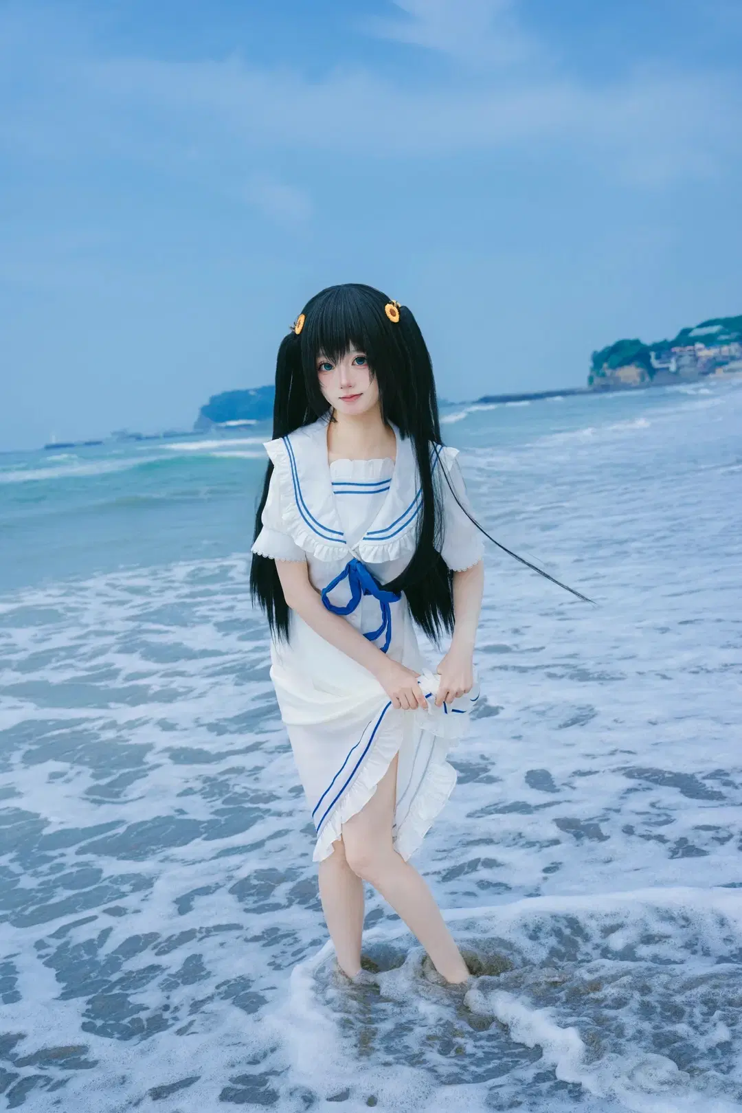 柚子社, 海边拍照, 上坂茅羽耶cos, 夏空彼方, 镰仓