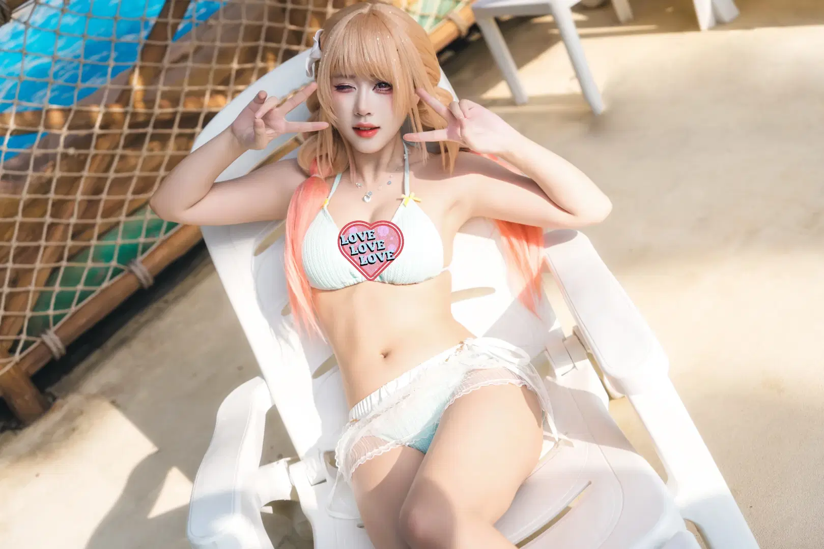 【喜多川海梦cos】水上乐园的薄荷绿泳装拍摄分享 - -长生剑 - 第2张