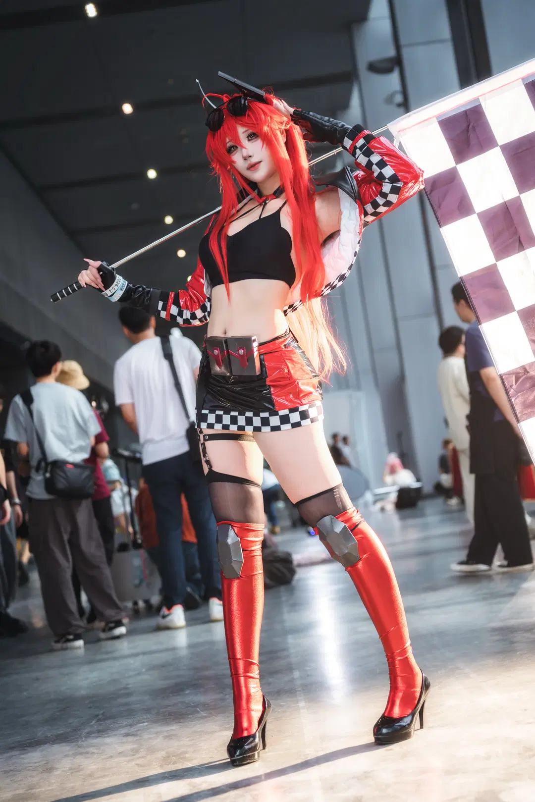 漫展返图, nikke胜利女神, 小红帽cos, 赛车服cos, 丝袜