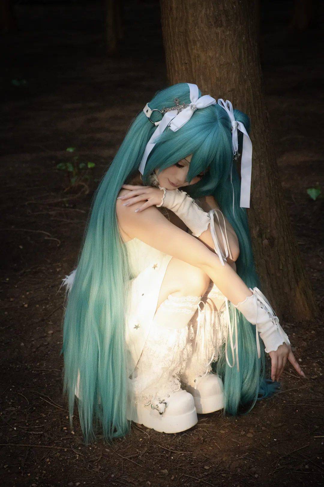 cosplay, 初音未来, 初音未来cos, 白丝, 森林逆光 - 第3张