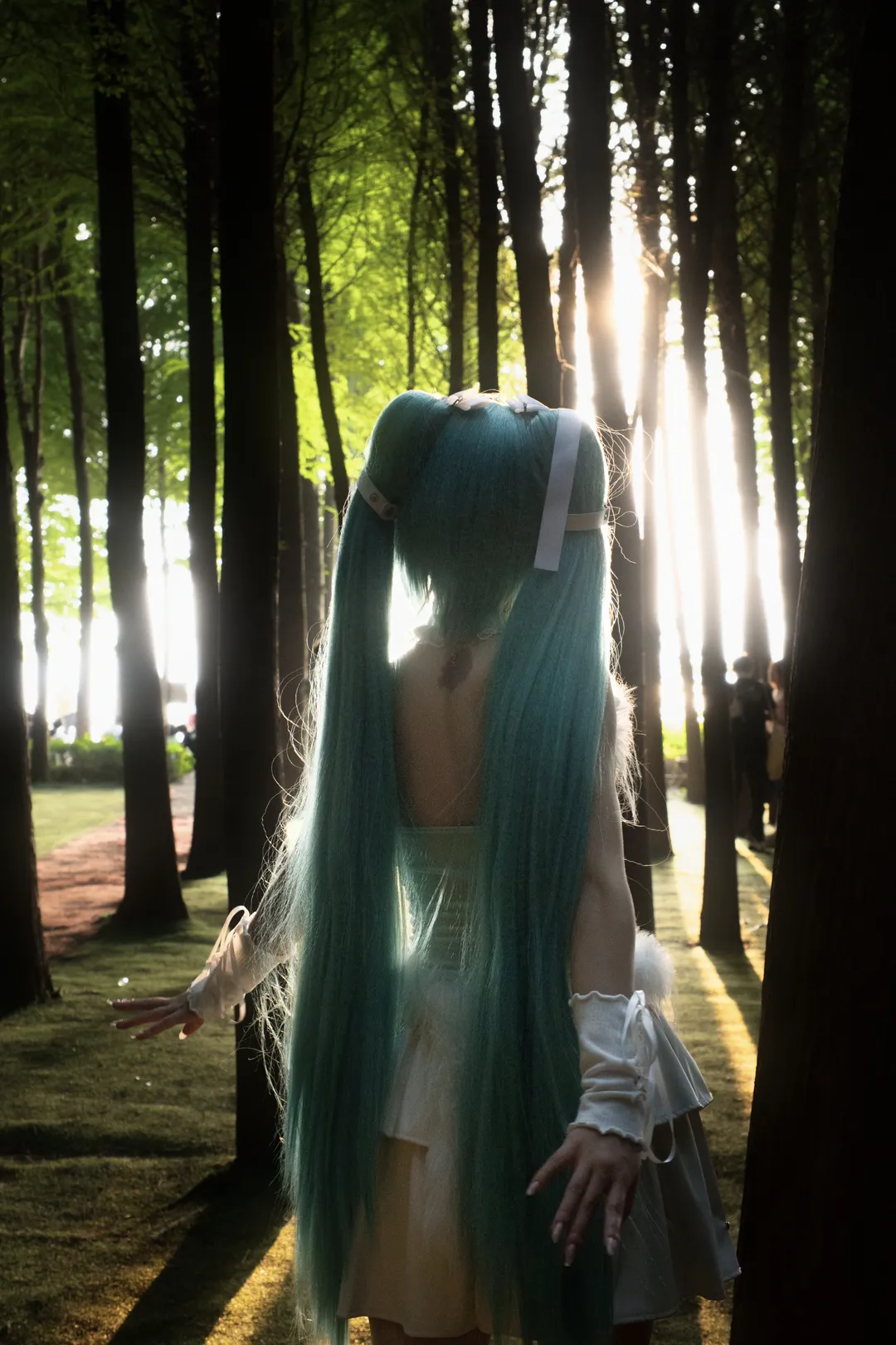 cosplay, 初音未来, 初音未来cos, 白丝, 森林逆光 - 第6张