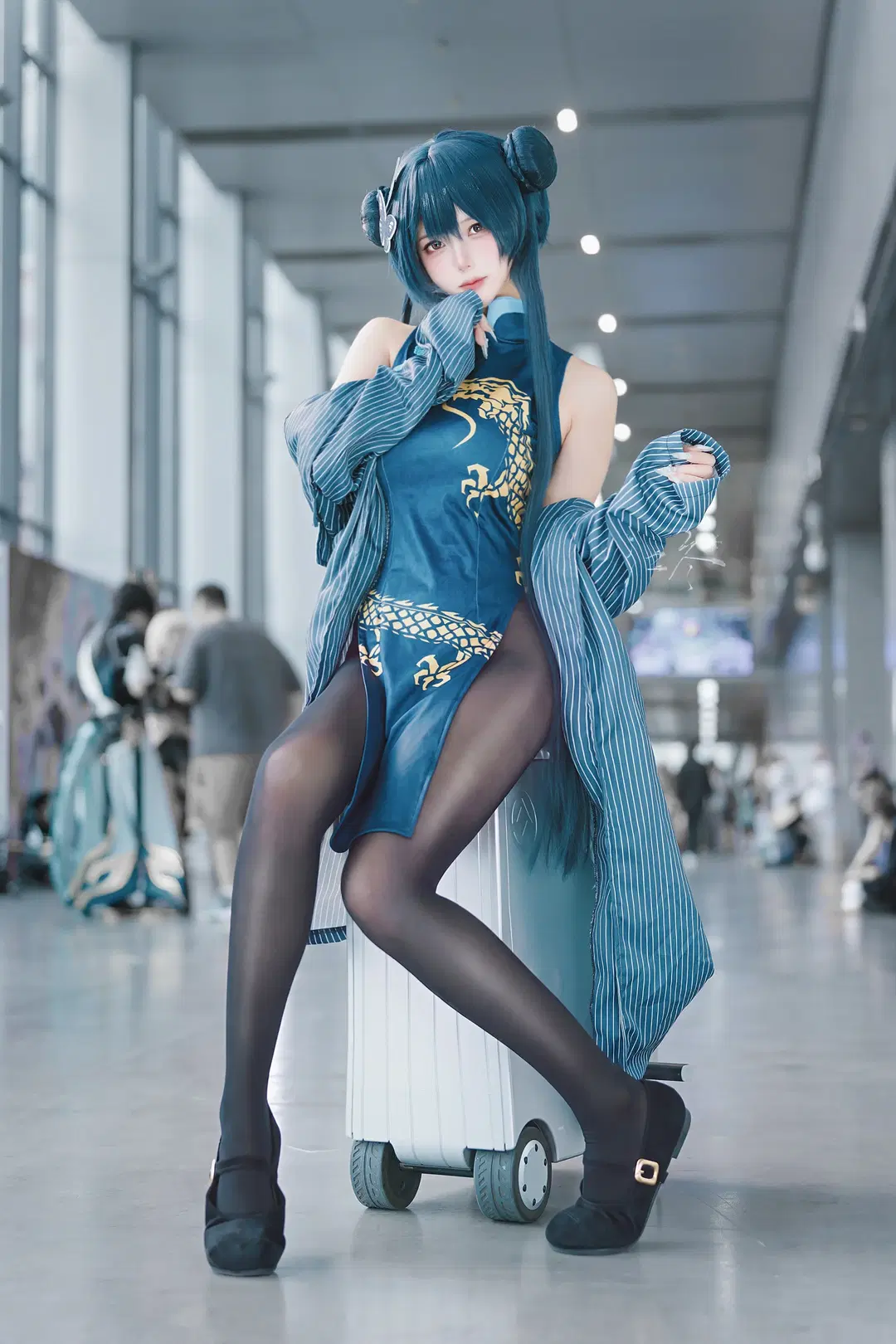 ブルーアーカイブ, キサキ コスプレ, チャイナドレス コスプレ, 広州蛍火虫アニメエキスポ, ストッキング
