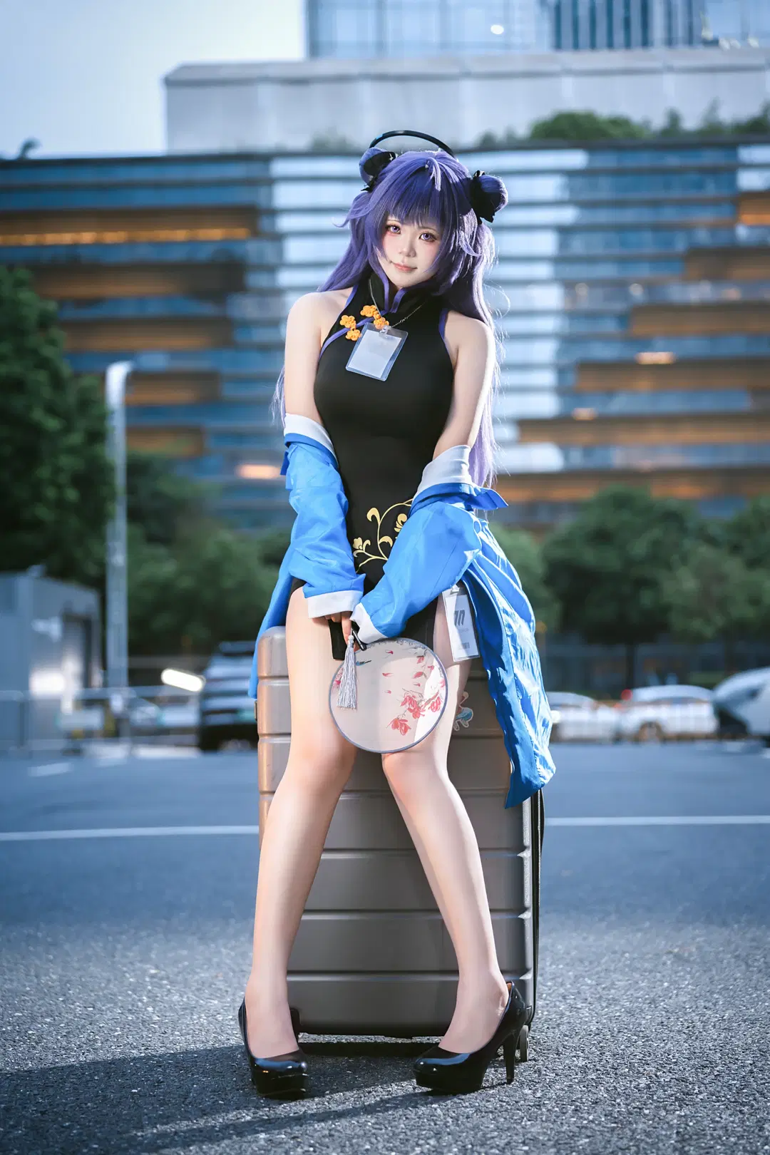 ブルーアーカイブ, イベント写真, チャイナドレス コスプレ, 早瀬ユウカコスプレ, 広州蛍火虫アニメエキスポ