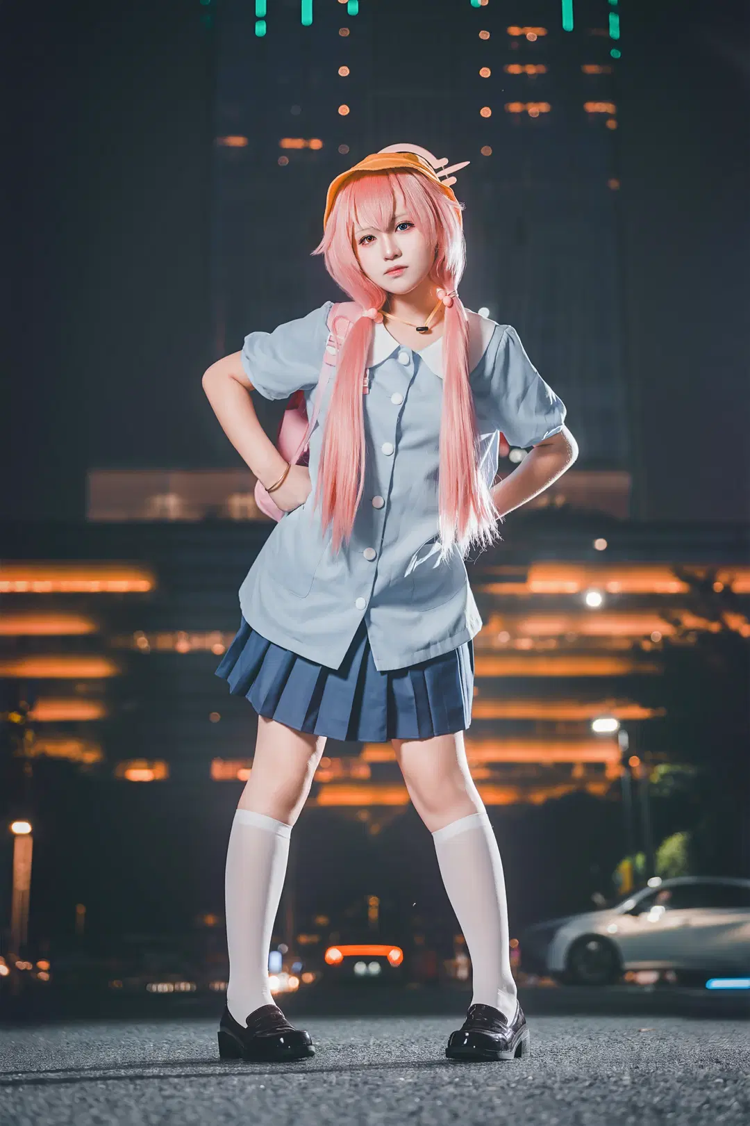 Takanashi Hoshino cosplay Blue Archive Kindergarten limited Night Street Shoot by 真皮恶霸 - Image 3