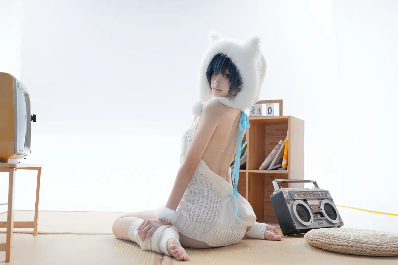 【キサキ コスプレ】ブルーアーカイブ キサキの猫系ニットおうち写真 - 小白不小新_（常驻深圳开单中） - 2枚目
