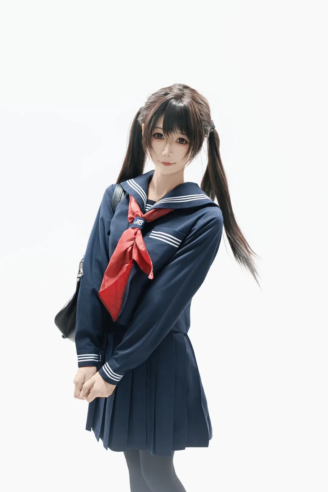 双马尾JK制服写真，白棚定格日系女高日常 - 小白不小新_（常驻深圳开单中） - 第3张