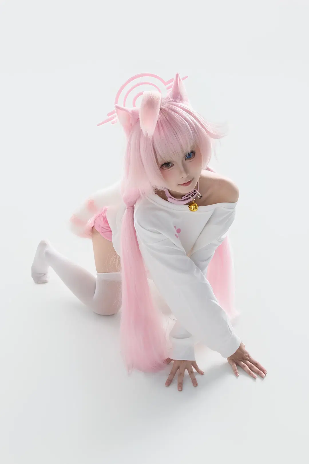 蔚蓝档案, 猫耳, 小鸟游星野cos, 白丝, 丝袜