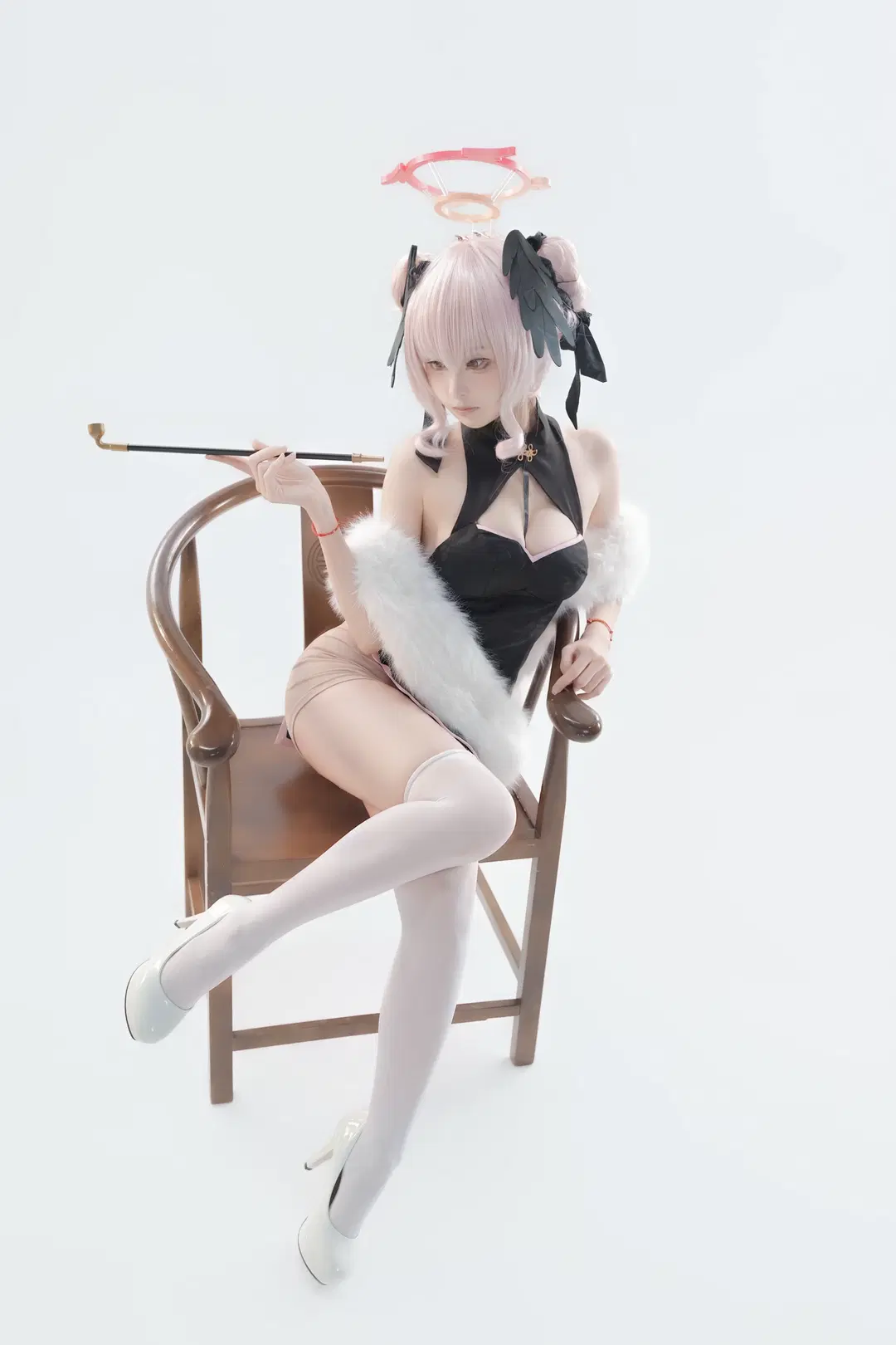 ブルーアーカイブ, 下江コハル コスプレ, 白ストッキング, チャイナドレス コスプレ, 中華娘