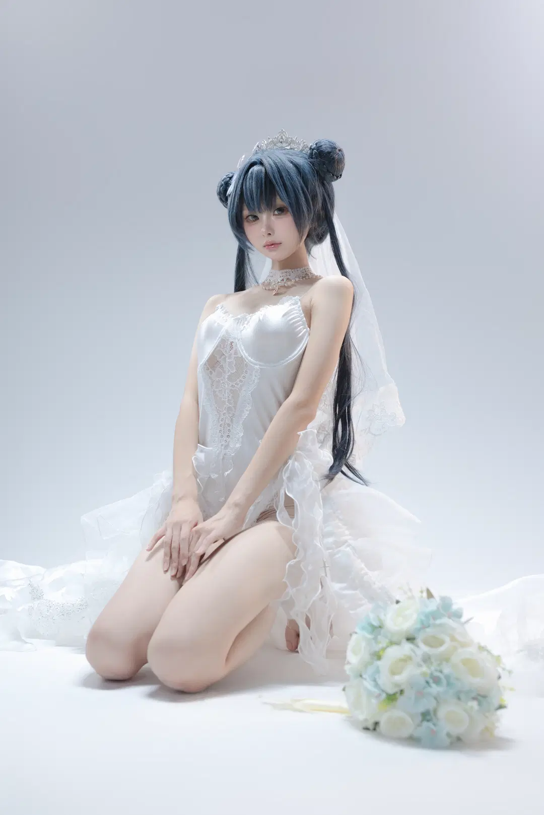 二次元摄影, 蔚蓝档案, 妃咲cos, 花嫁cos, 婚纱写真