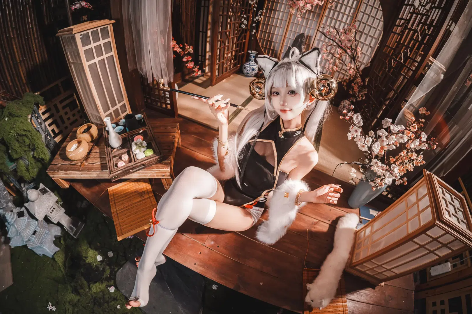 【白虎娘 コスプレ】小雨そぼ降る魚眼レンズ初体験記 - 锁泪丶 - 2枚目
