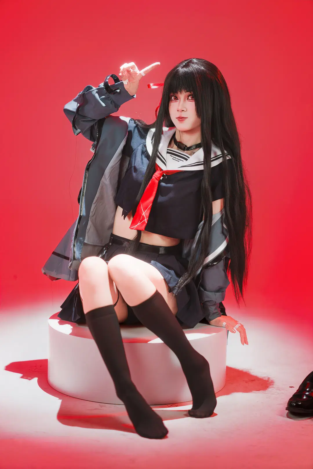 鳴潮, 二次元, コスプレ, 千咲 コスプレ, 黒ストッキング