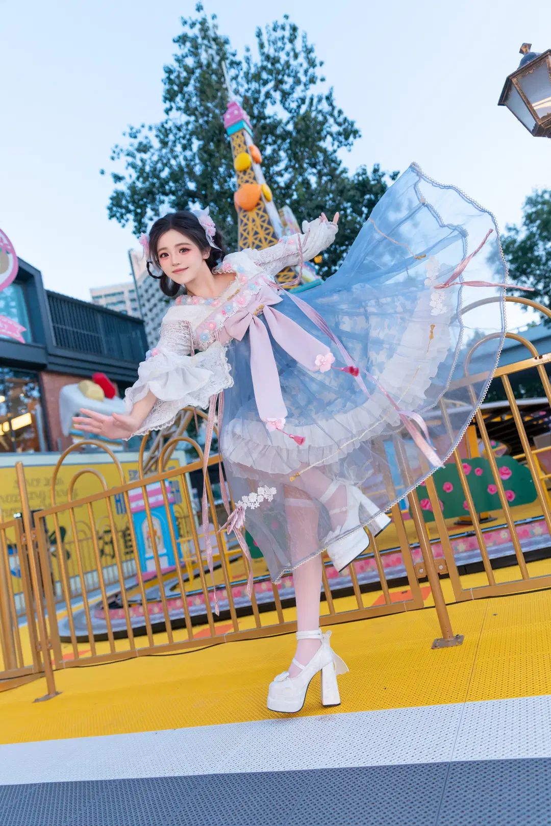 洛丽塔, Lolita, 白丝, 萌妹子, 游乐园写真