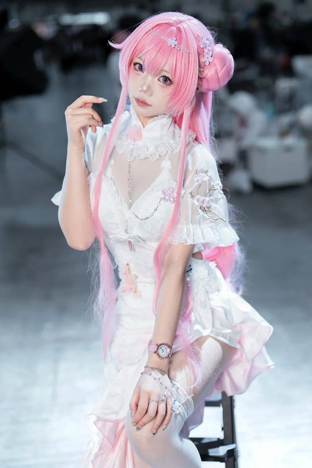 【桃乐丝cos】胜利女神妮姬漫展白裙白丝场照 - L同学不好好努力 - 第3张