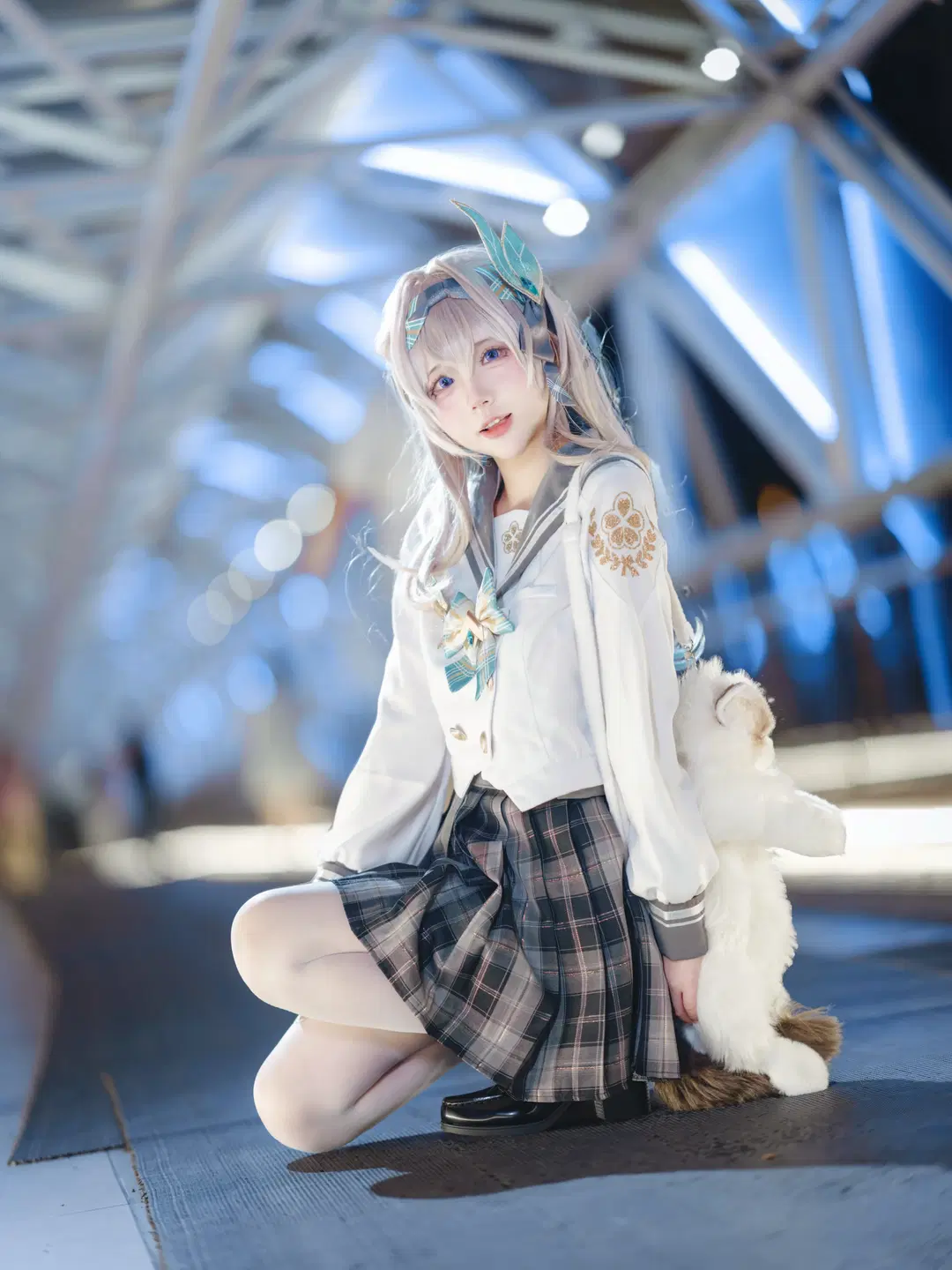 【流萤cos】外环路站天桥的JK制服夜色写真 - 蒋书剑（2_0） - 第2张