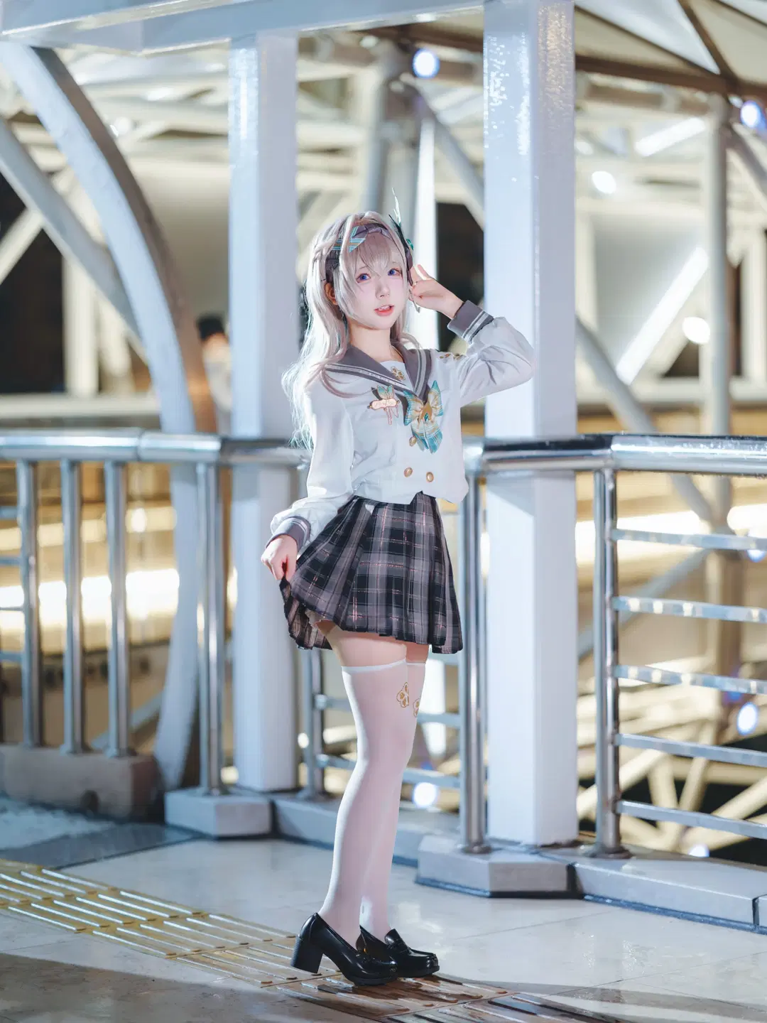 【流萤cos】外环路站天桥的JK制服夜色写真 - 蒋书剑（2_0） - 第4张