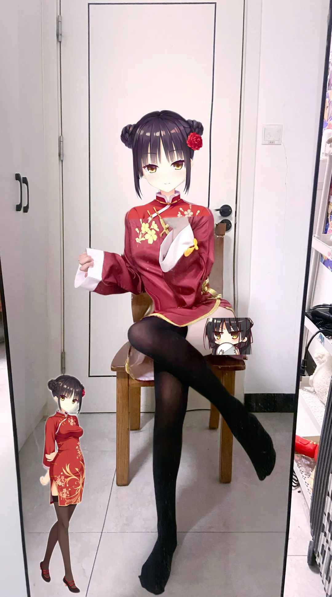 cosplay, 旗袍, 四季夏目cos, 黑丝, 星光咖啡馆与死神之蝶
