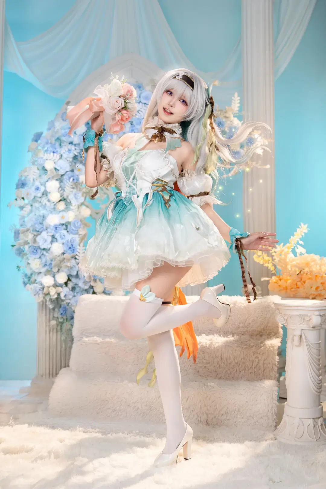 コスプレ, 二次元撮影, 崩壊：スターレイル, ホタル コスプレ, 白ストッキング