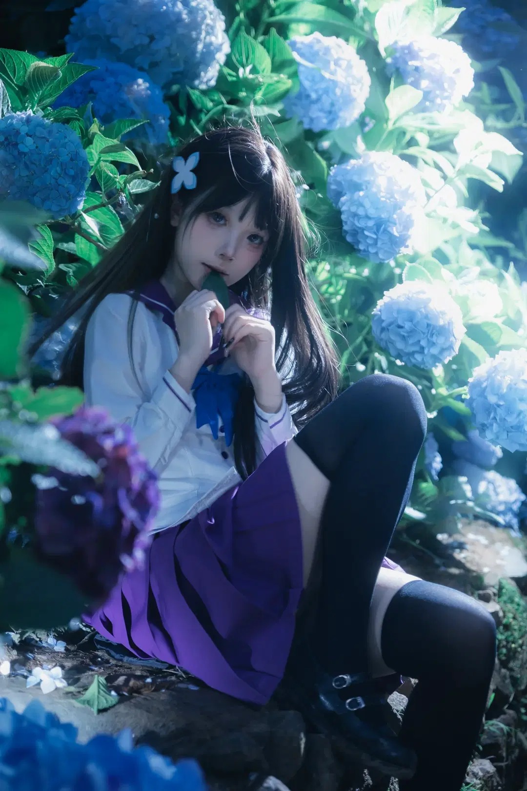 【散华礼弥cos】无尽夏绣球花海中的JK少女 - 云间glow - 第2张