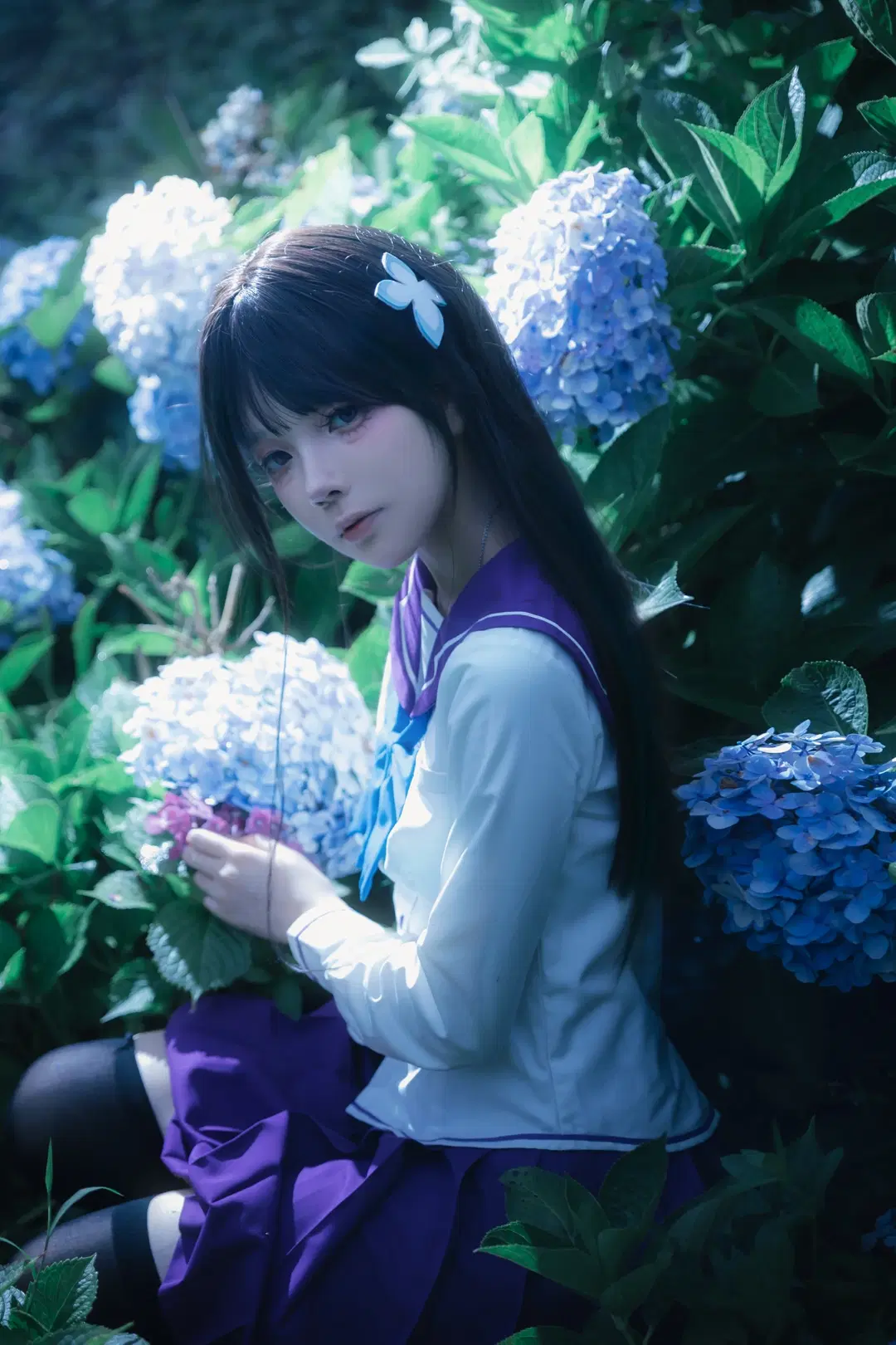 【散华礼弥cos】无尽夏绣球花海中的JK少女 - 云间glow - 第6张