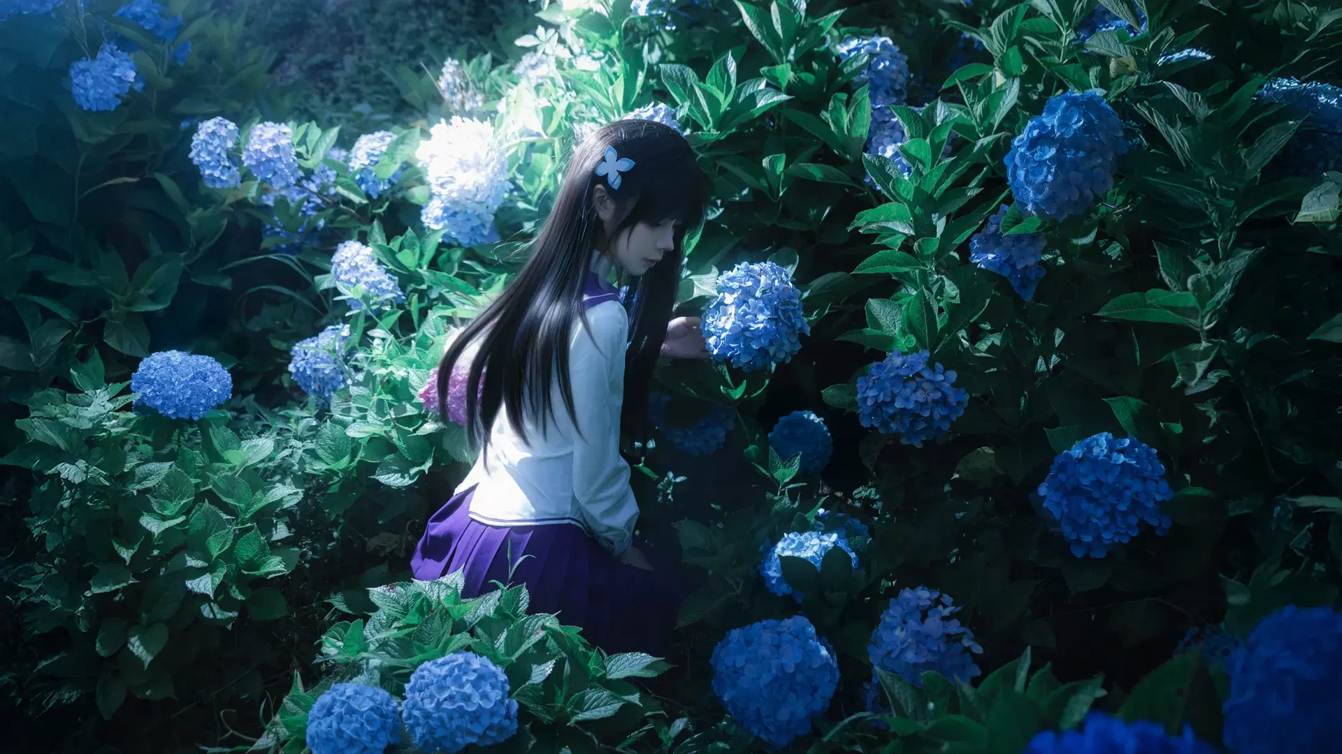 【散华礼弥cos】无尽夏绣球花海中的JK少女 - 云间glow - 第7张
