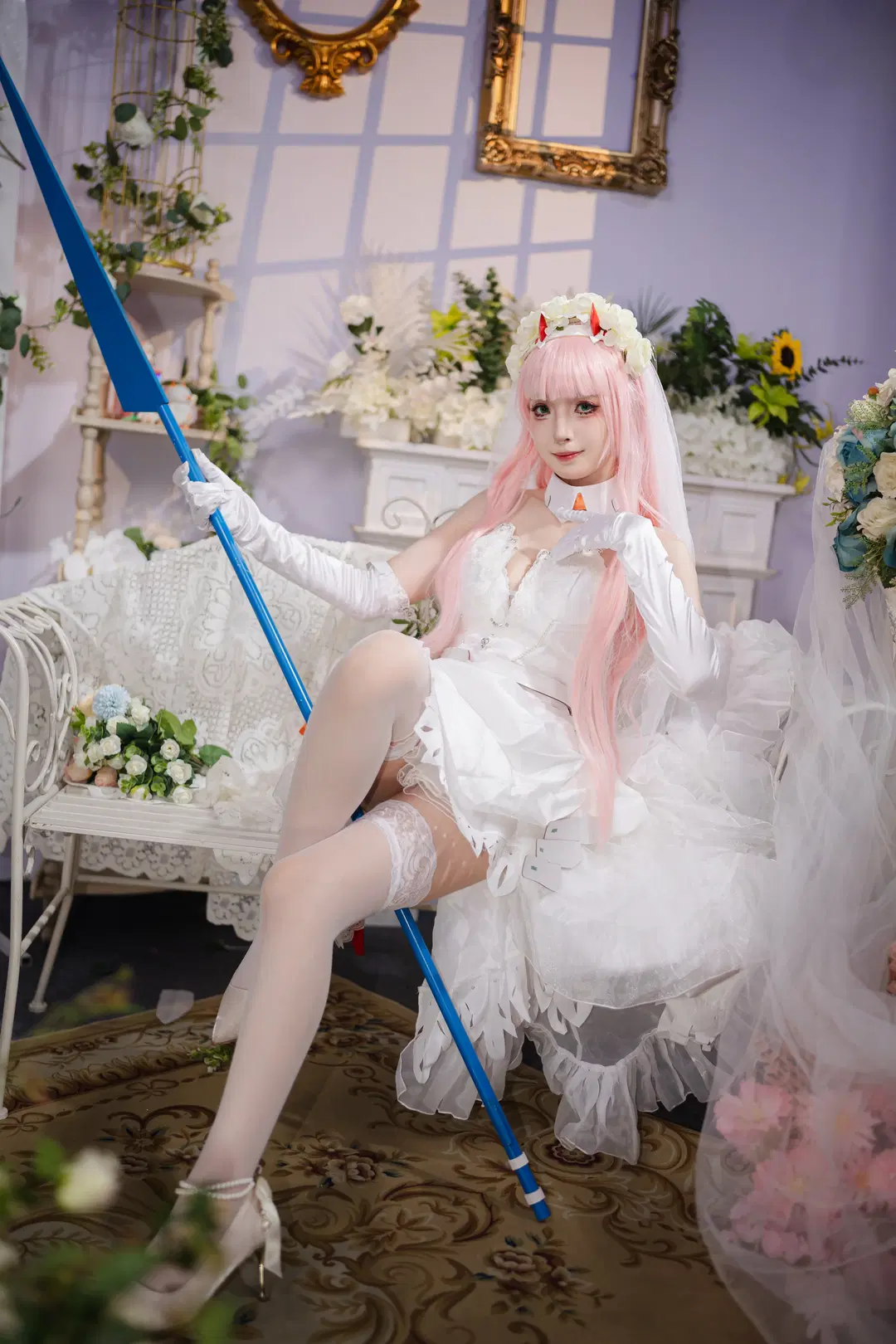 コスプレ, ホタルACGエキスポ, ウェディングドレス, 白ストッキング, ゼロツーコスプレ