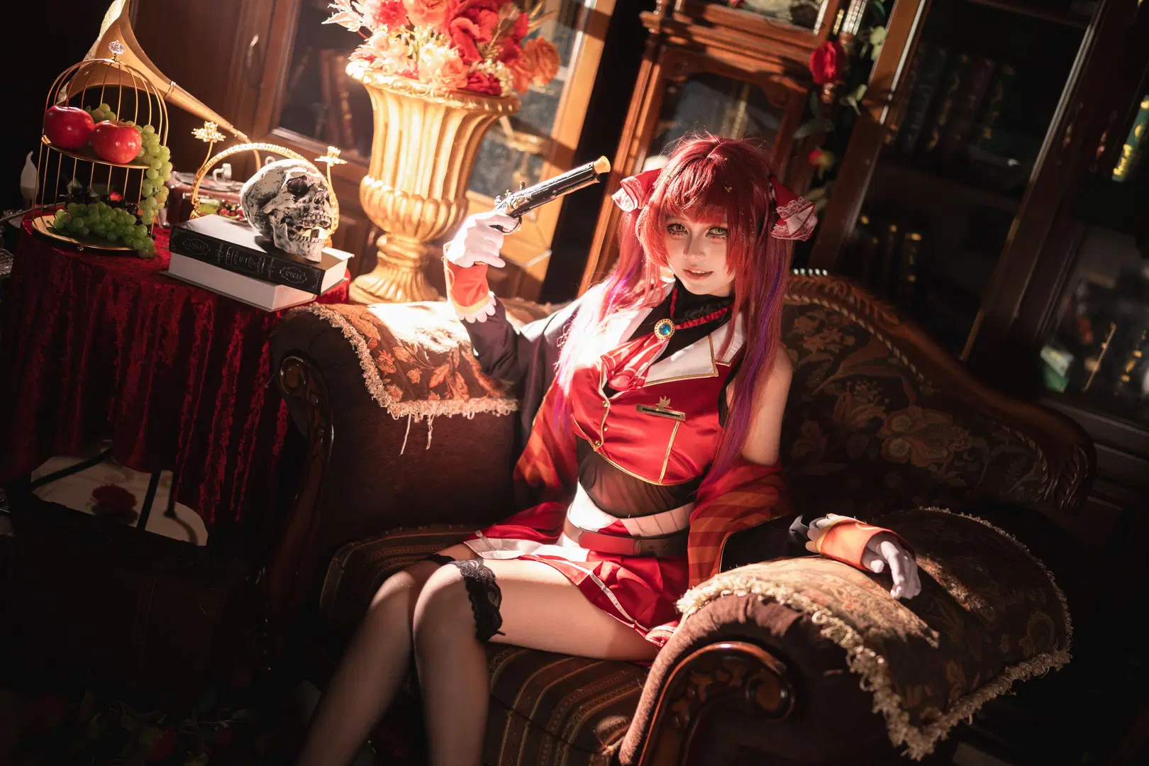 cosplay, 黑丝, vtuber, 寶鐘瑪琳cos, 船长cos