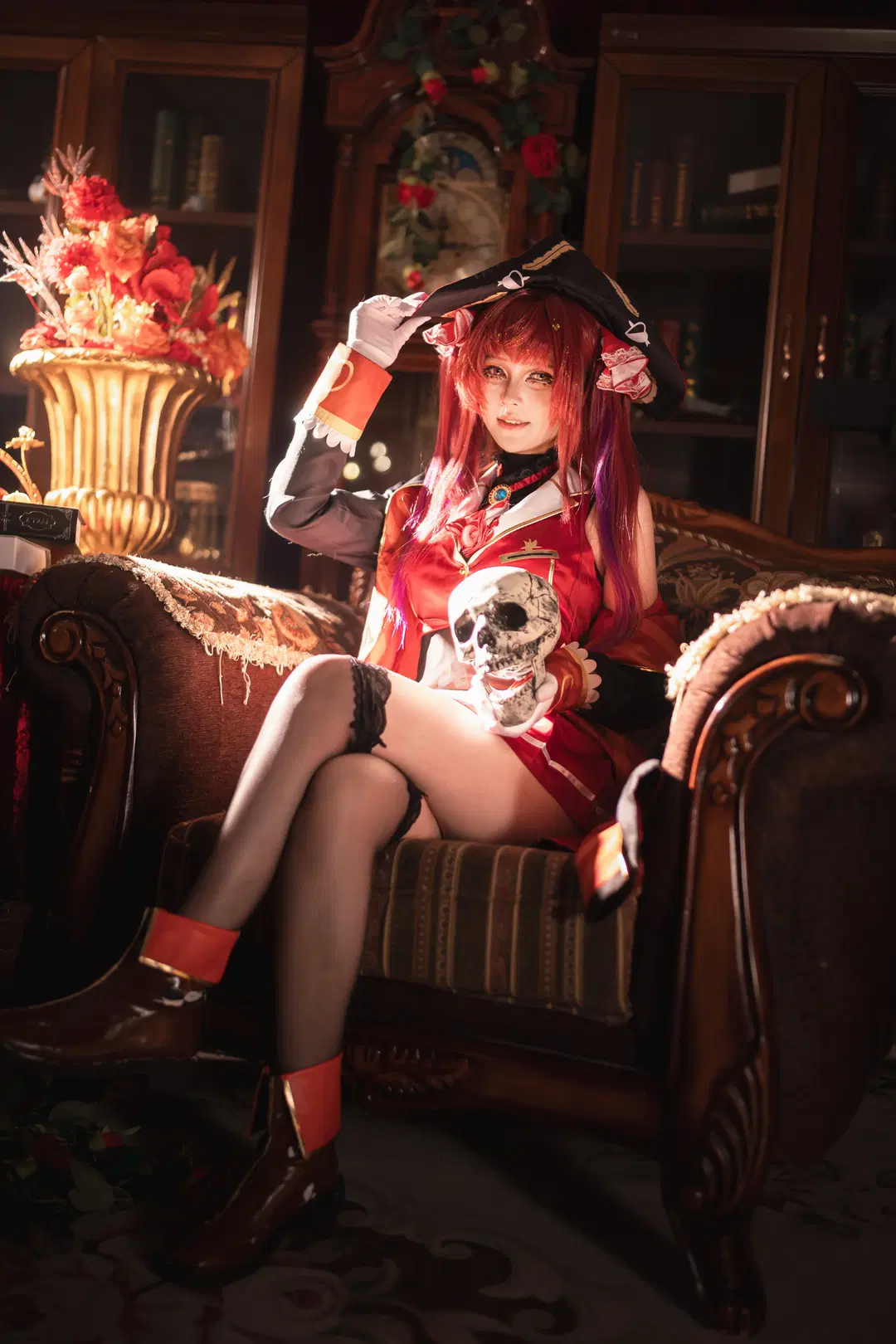 【寶鐘瑪琳cos】Vtuber船长打开神秘宝箱的复古书房正片 - 云间glow - 第6张