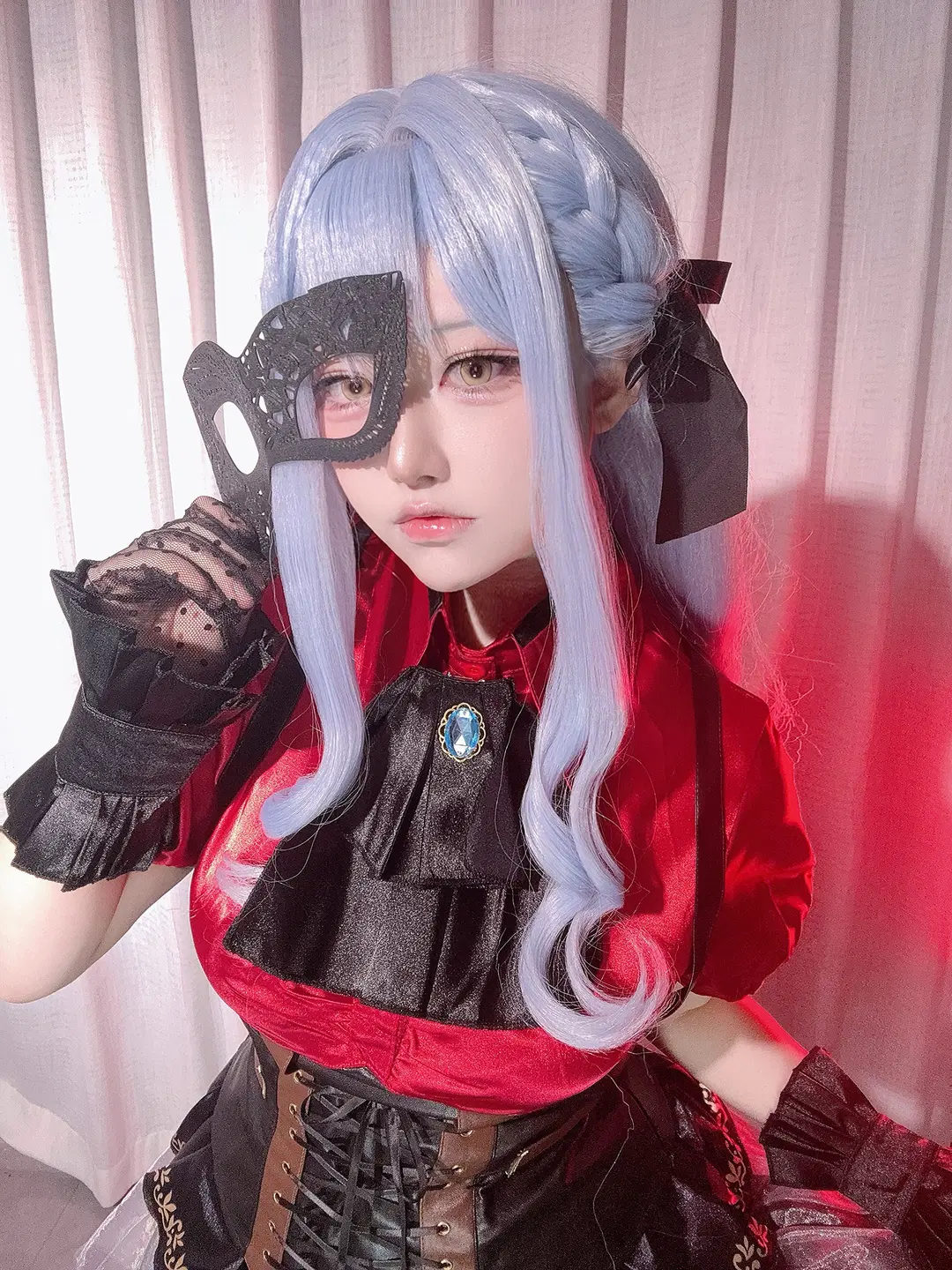 丰川祥子cos, bangdream, 哥特风cos, mujica, 蕾丝面具