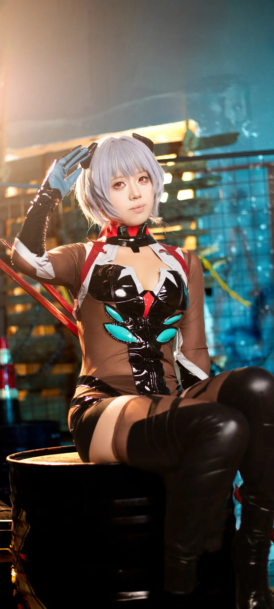 【綾波レイコスプレ】廃墟インダストリアル風セットスタジオのサイバーパンクグラビア - 阿鹏 - 3枚目