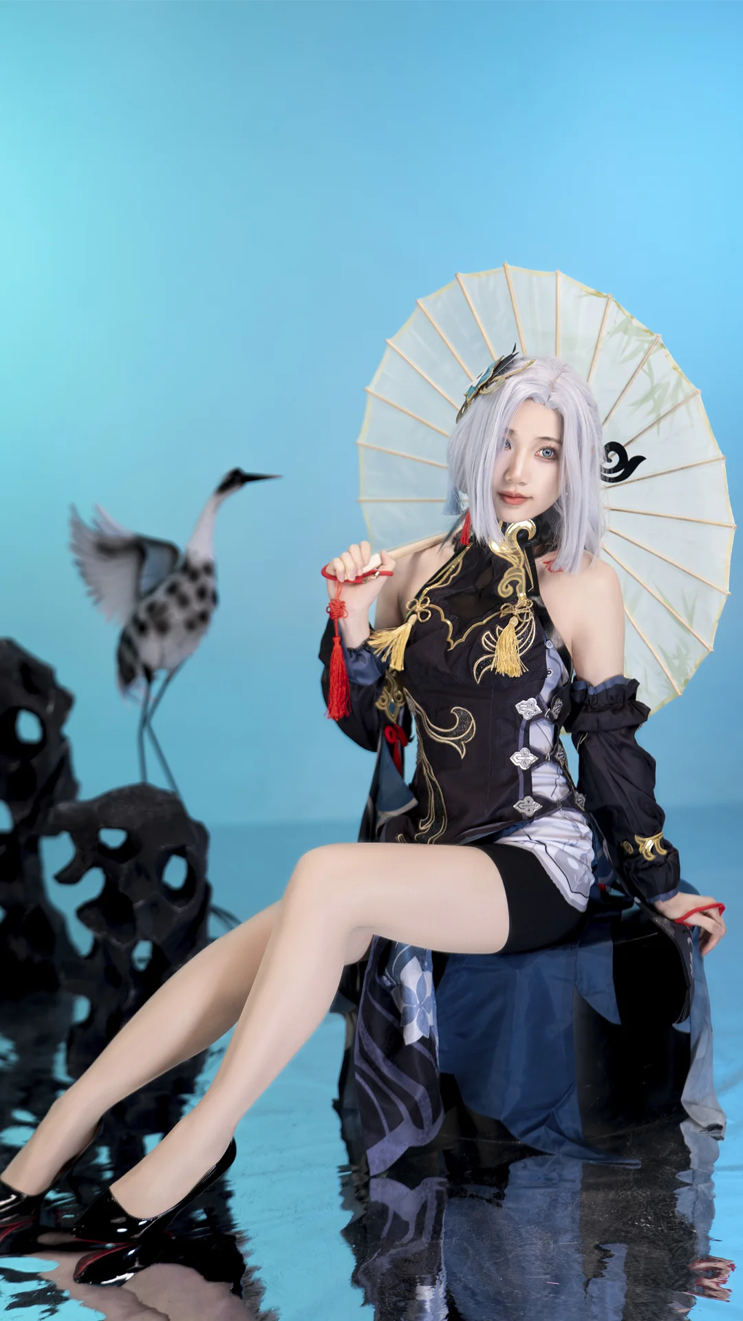 【申鶴 コスプレ】『原神』申鶴・海灯祭の黒金チャイナドレス風スタイル - 阿鹏 - 7枚目
