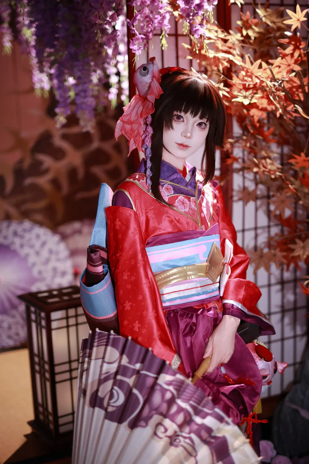 cosplay, 和风写真, 阴阳师, 神乐cos, 红瞳妆容