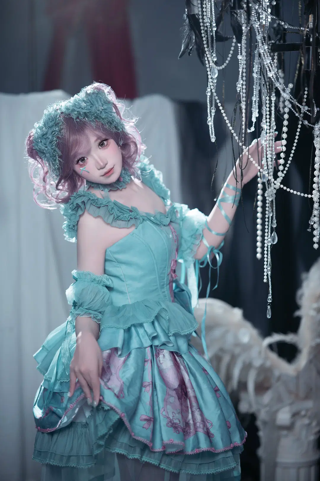 失梦乐园Lolita洋装摄影，青蓝色的梦幻人偶 - 玛哈布芙达音 - 第3张