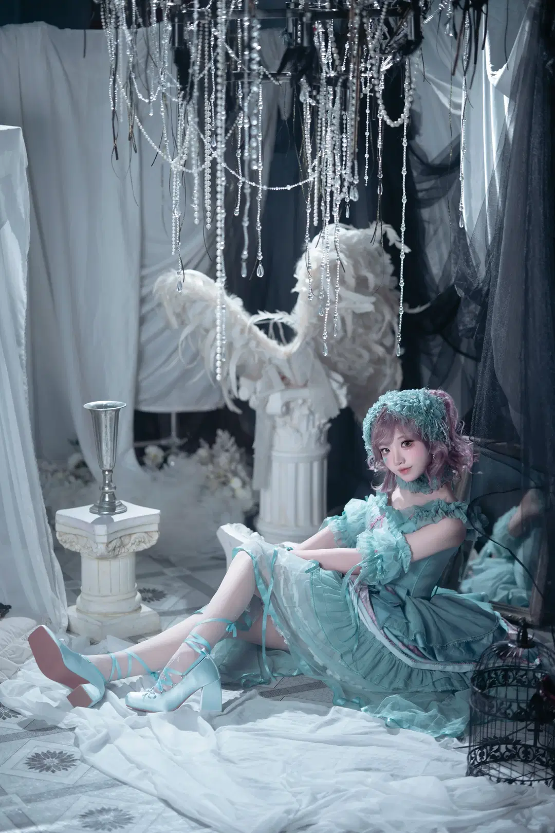 失梦乐园Lolita洋装摄影，青蓝色的梦幻人偶 - 玛哈布芙达音 - 第5张