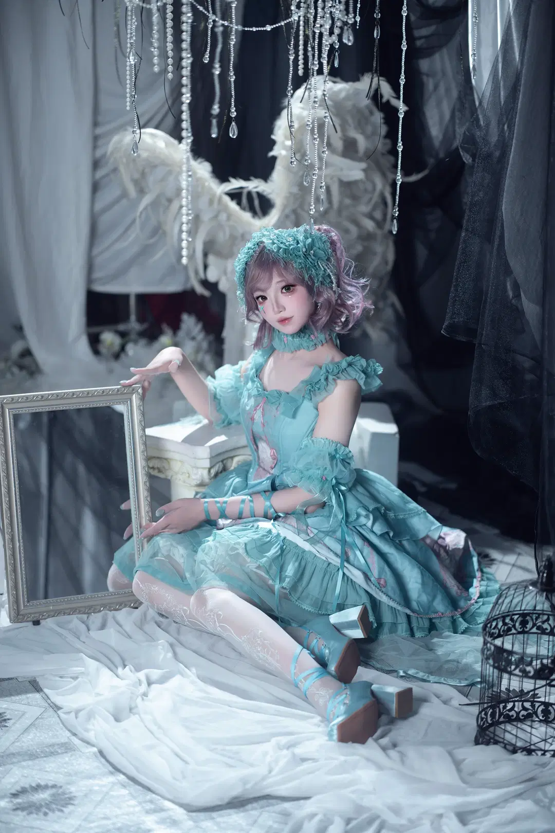 失梦乐园Lolita洋装摄影，青蓝色的梦幻人偶 - 玛哈布芙达音 - 第6张