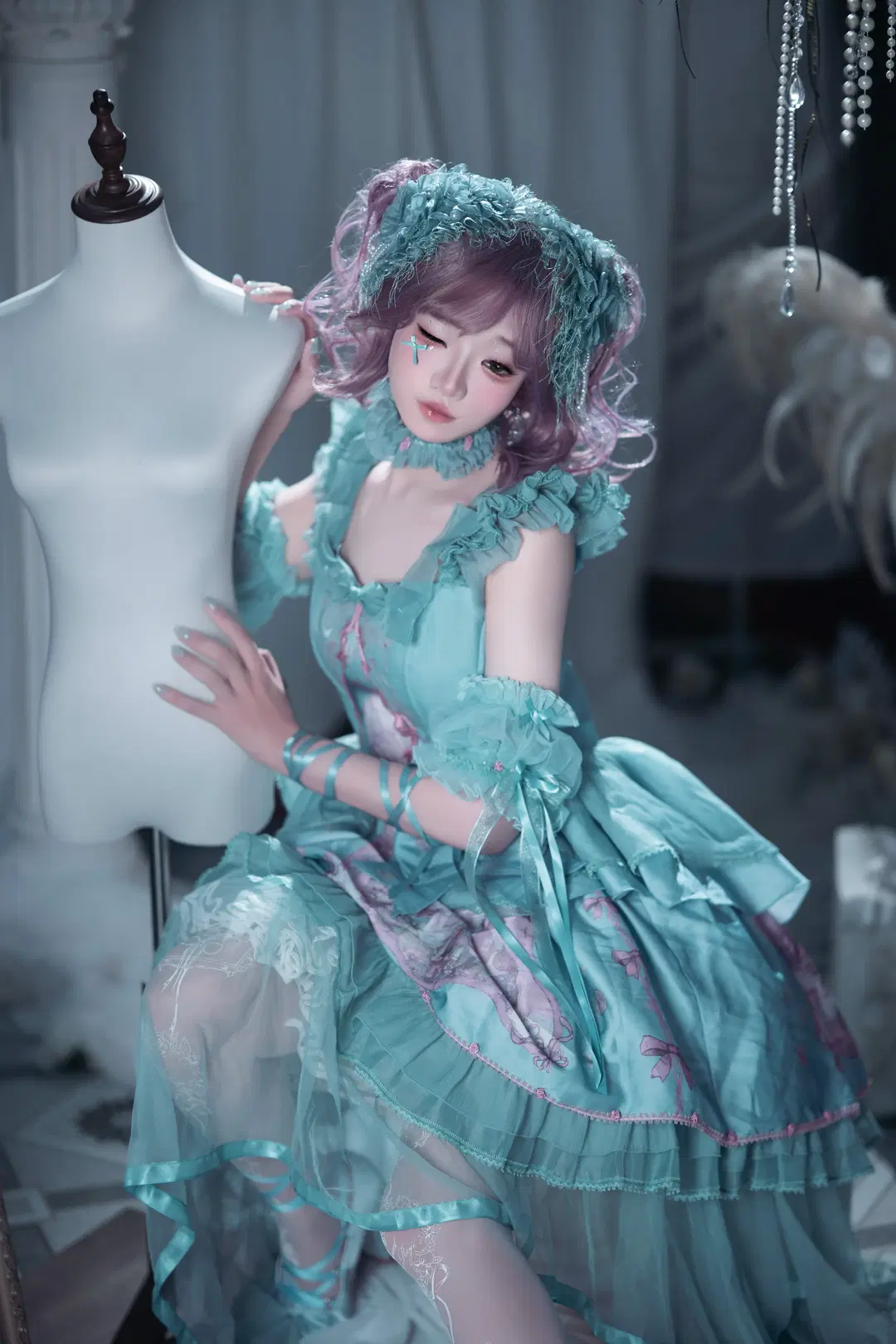 失梦乐园Lolita洋装摄影，青蓝色的梦幻人偶 - 玛哈布芙达音 - 第7张